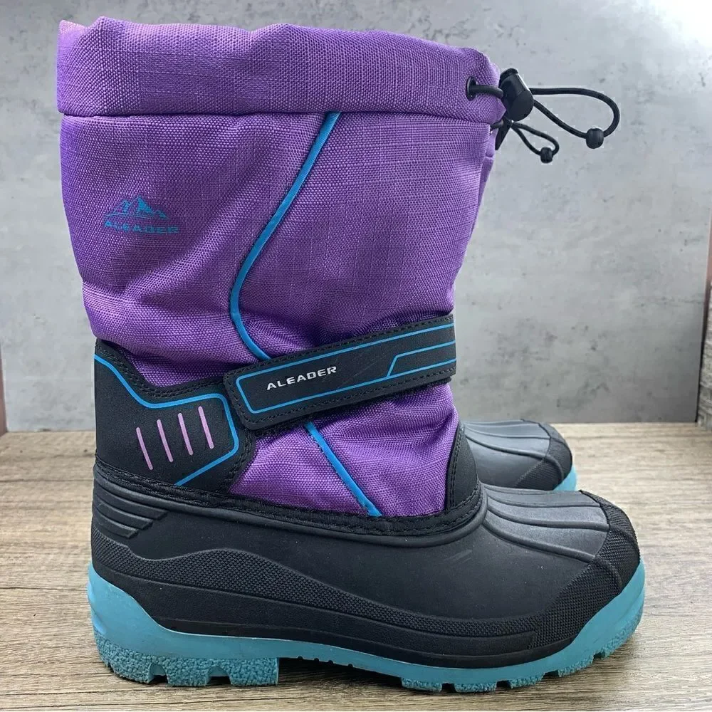 Aleader~Youth Girl’s~Purple/Black~Winter Boots~Size 4‎